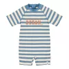 Costum de baie intreg cu maneca scurta - Ocean Blue Stripes - Little Dutch