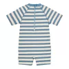 Costum de baie intreg cu maneca scurta - Ocean Blue Stripes - Little Dutch