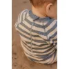 Costum de baie intreg cu maneca scurta - Ocean Blue Stripes - Little Dutch