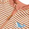 Costum de baie intreg cu maneca scurta - Ocean Brown Stripes - Little Dutch