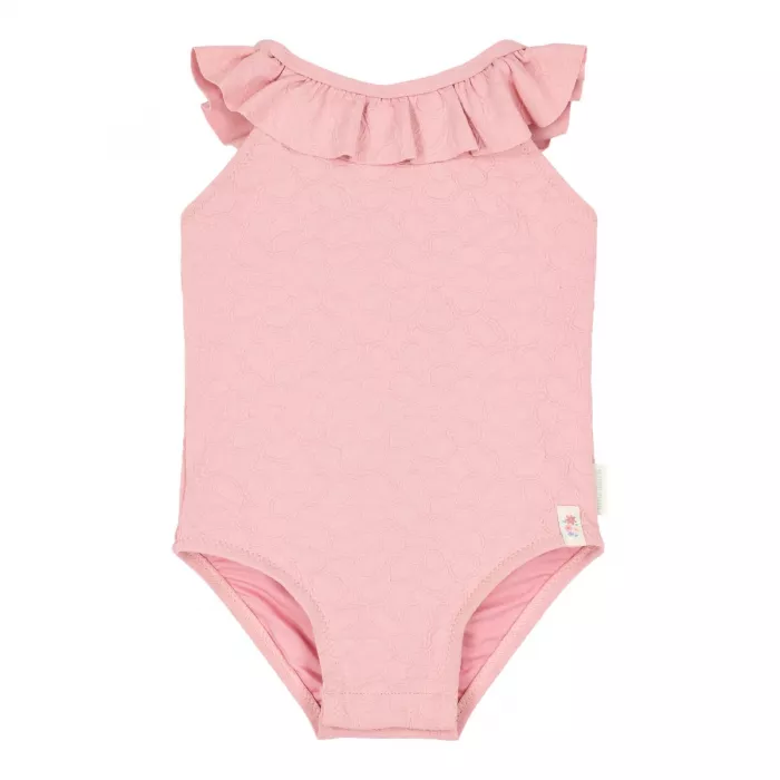 Costum de baie intreg cu volane - Dreamy Pink Rose - Little Dutch