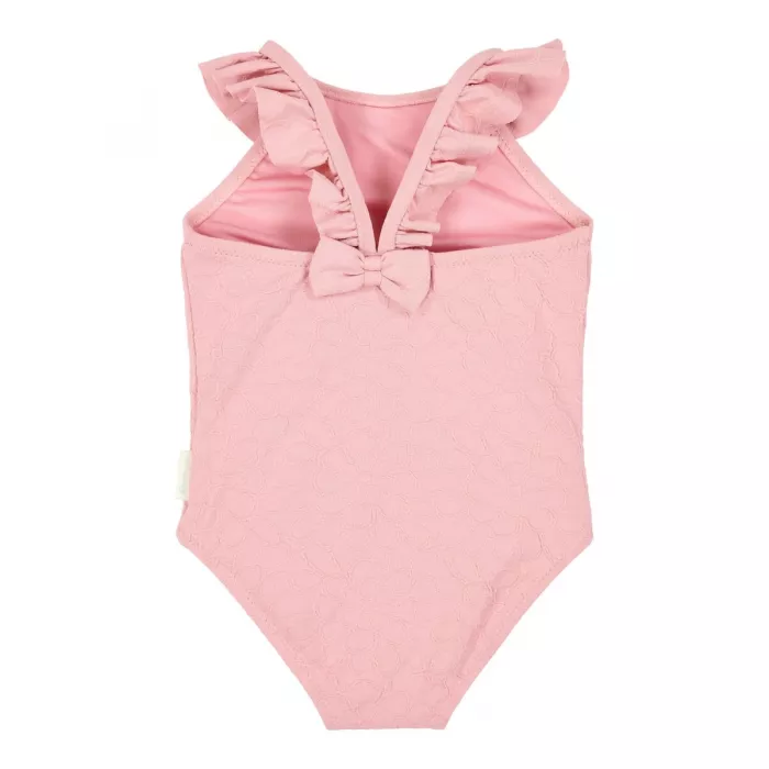 Costum de baie intreg cu volane - Dreamy Pink Rose - Little Dutch
