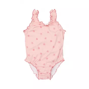 Costum de baie intreg cu margini cu volane - Dreamy Seashells - Little Dutch