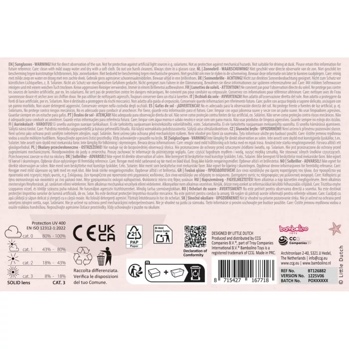 Ochelari de soare pentru copii - Shell Mermaid Pink - Little Dutch