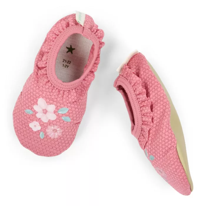 Papuci de inot pentru plaja - Dreamy Pink Rose - Little Dutch