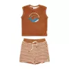 Set maiou si pantaloni scurti - Ocean World Brown - Little Dutch