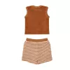 Set maiou si pantaloni scurti - Ocean World Brown - Little Dutch