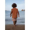 Set maiou si pantaloni scurti - Ocean World Brown - Little Dutch