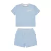 Set tricou maneca scurta si pantaloni scurti - Ocean World Blue - Little Dutch