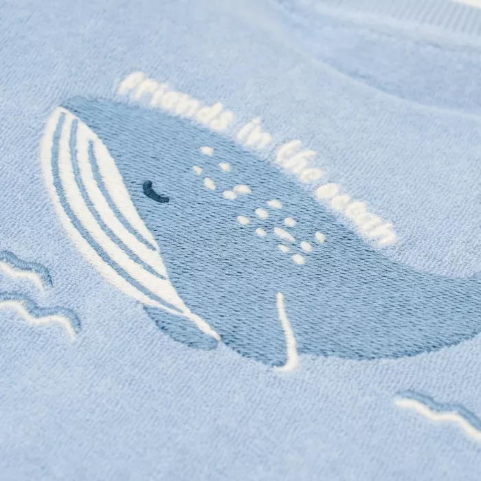 Set tricou maneca scurta si pantaloni scurti - Ocean World Blue - Little Dutch