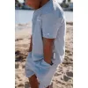 Set tricou maneca scurta si pantaloni scurti - Ocean World Blue - Little Dutch