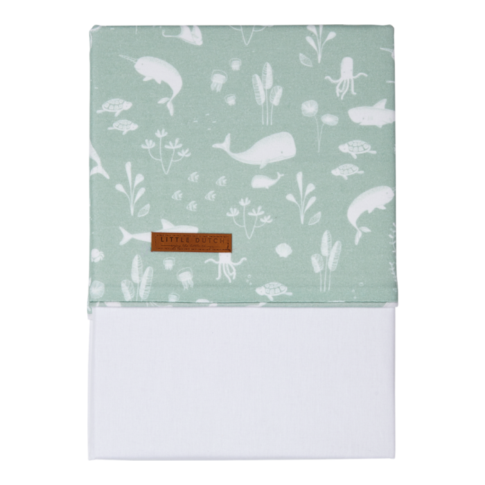 Cearsaf din bumbac - 110 x 140 cm - Ocean Mint - Little Dutch Cearsaf din bumbac - 110 x 140 cm - Ocean Mint - Little Dutch