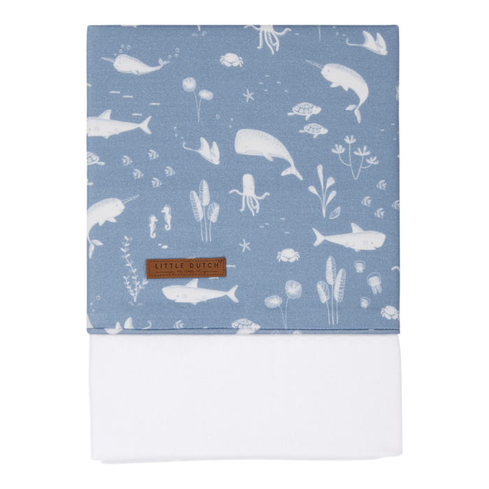 Cearsaf din bumbac - 110 x 140 cm - Ocean Blue - Little Dutch Cearsaf din bumbac - 110 x 140 cm - Ocean Blue - Little Dutch