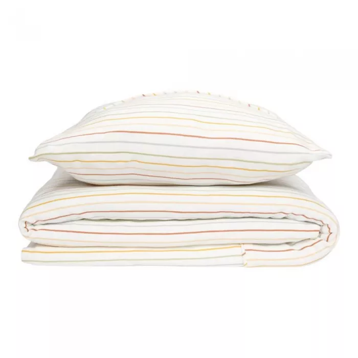 Lenjerie pentru patut - 100 x 140 cm - Vintage Sunny Stripes - Little Dutch