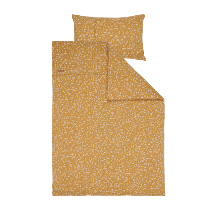 Lenjerie pentru pat - 100 x 140 cm - Wild Flowers Ochre - Little Dutch Lenjerie pentru pat - 100 x 140 cm - Wild Flowers Ochre - Little Dutch