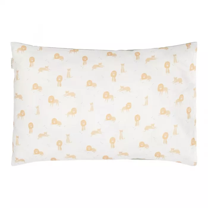 Lenjerie pentru patut - 100 x 140 - Green Leo Safari - Little Dutch