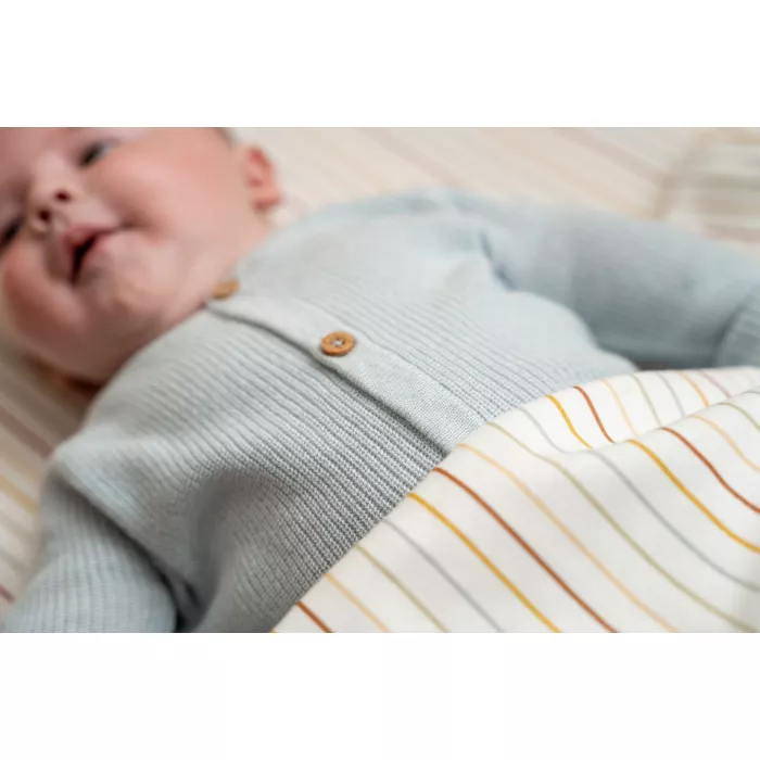Cearsaf cu elastic pentru patut - Vintage Sunny Stripes - Little Dutch