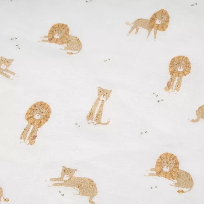 Cearsaf cu elastic pentru patut din bumbac organic - Leo Safari - Little Dutch