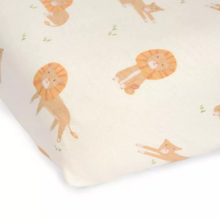 Cearsaf cu elastic pentru patut din bumbac organic - Leo Safari - Little Dutch