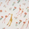 Cearsaf cu elastic din bumbac organic pentru patut - Blooming Safari - Little Dutch