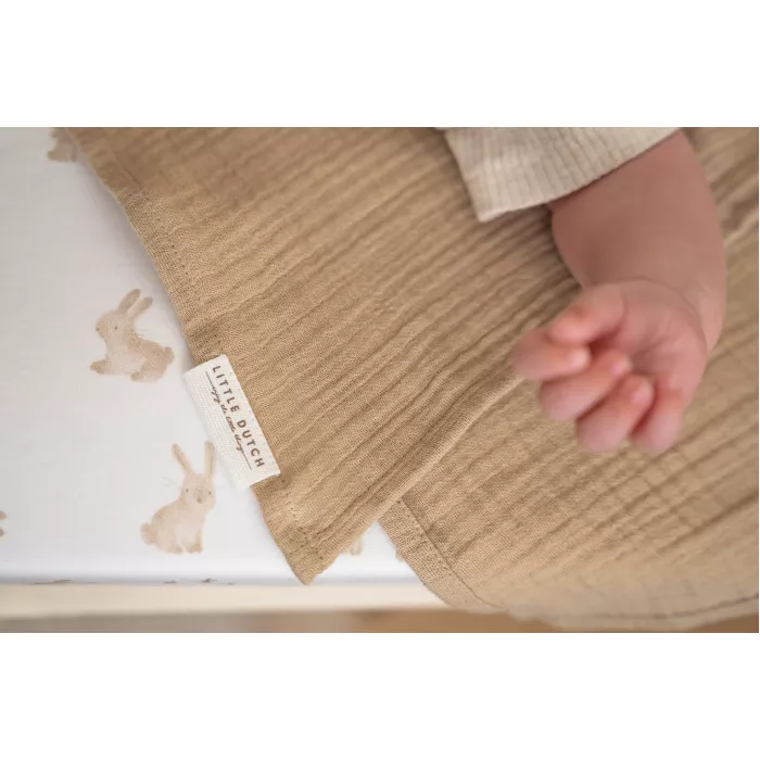 Cearsaf cu elastic pentru patut - Baby Bunny - Little Dutch