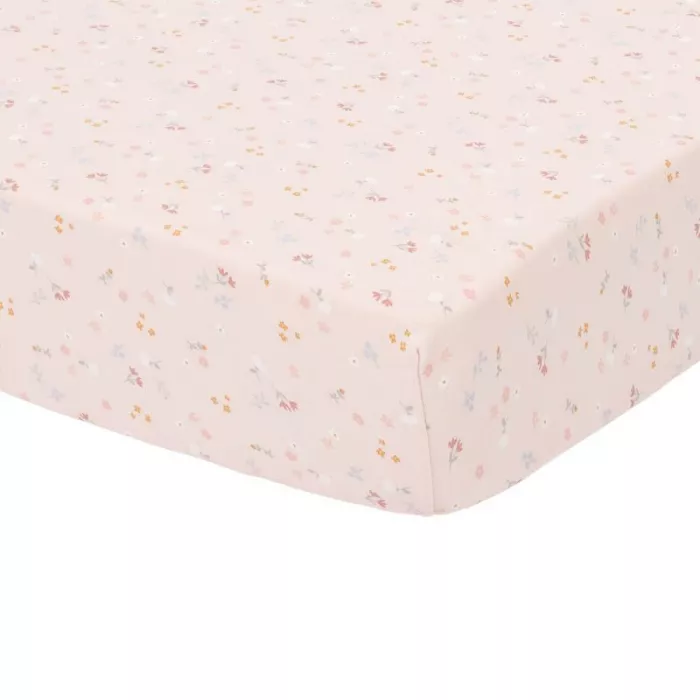 Cearsaf cu elastic pentru patut - Little Pink Flowers - Little Dutch