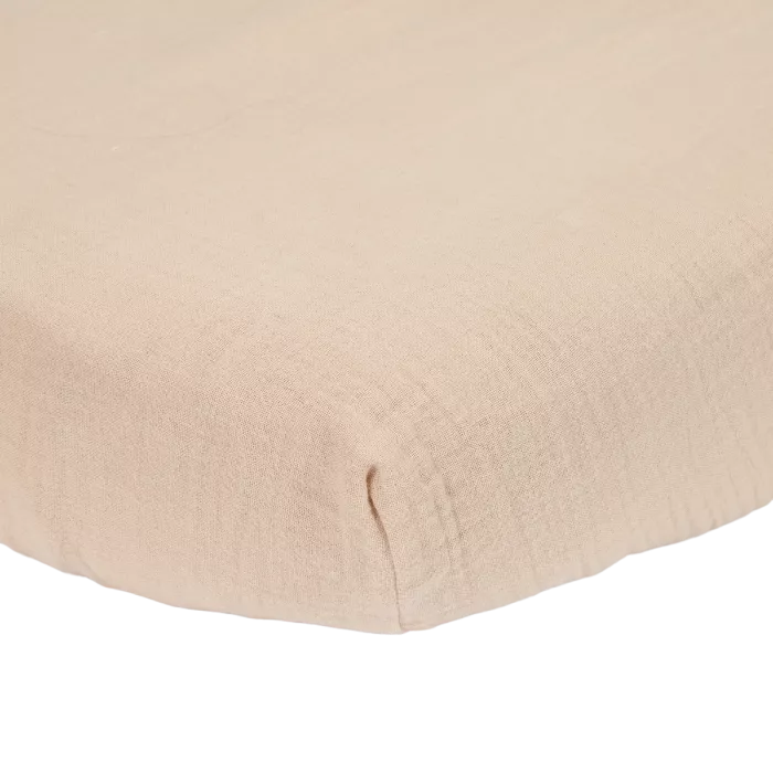 Cearsaf cu elastic pentru patut - Pure Beige - Little Dutch