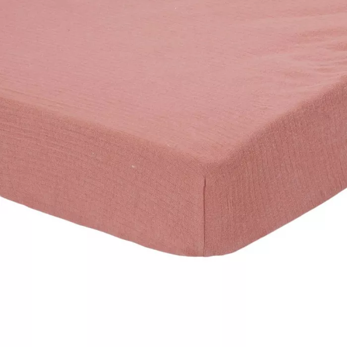 Cearsaf cu elastic pentru patut - Pure Pink Blush - Little Dutch