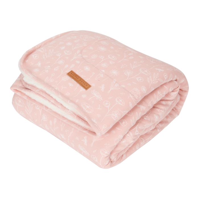 Patura pentru copii din bumbac dublata cu plus - Pure & Soft - Wild Flowers Pink - Little Dutch Patura pentru copii din bumbac dublata cu plus - Pure & Soft - Wild Flowers Pink - Little Dutch