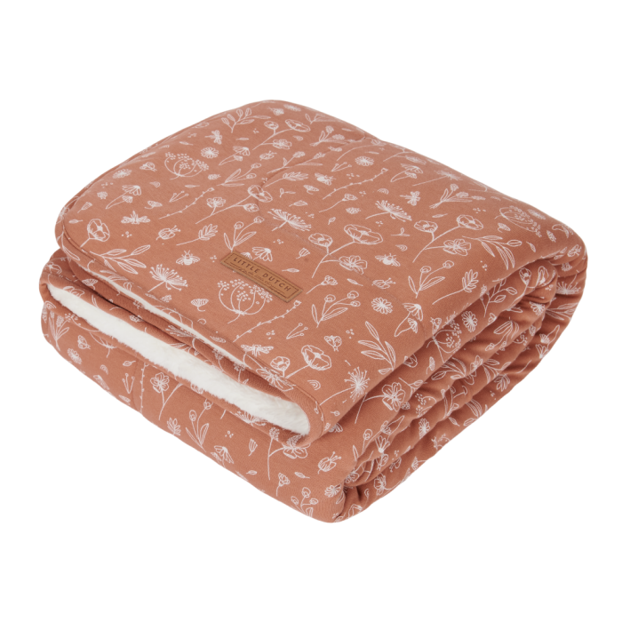 Patura pentru copii din bumbac dublata cu plus - Pure & Soft - Wild Flowers Rust - Little Dutch Patura pentru copii din bumbac dublata cu plus - Pure & Soft - Wild Flowers Rust - Little Dutch