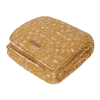 Patura pentru copii din bumbac dublata cu plus - Pure & Soft - Wild Flowers Ochre - Little Dutch