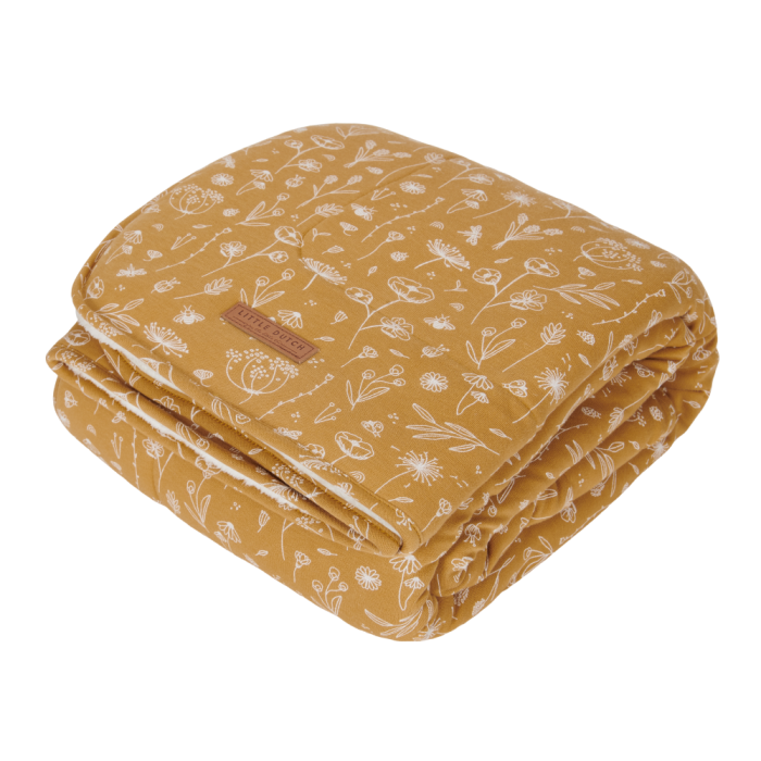 Patura pentru copii din bumbac dublata cu plus - Pure & Soft - Wild Flowers Ochre - Little Dutch Patura pentru copii din bumbac dublata cu plus - Pure & Soft - Wild Flowers Ochre - Little Dutch
