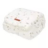 Patura din bumbac dublata cu plus - Sailors Bay White - Little Dutch