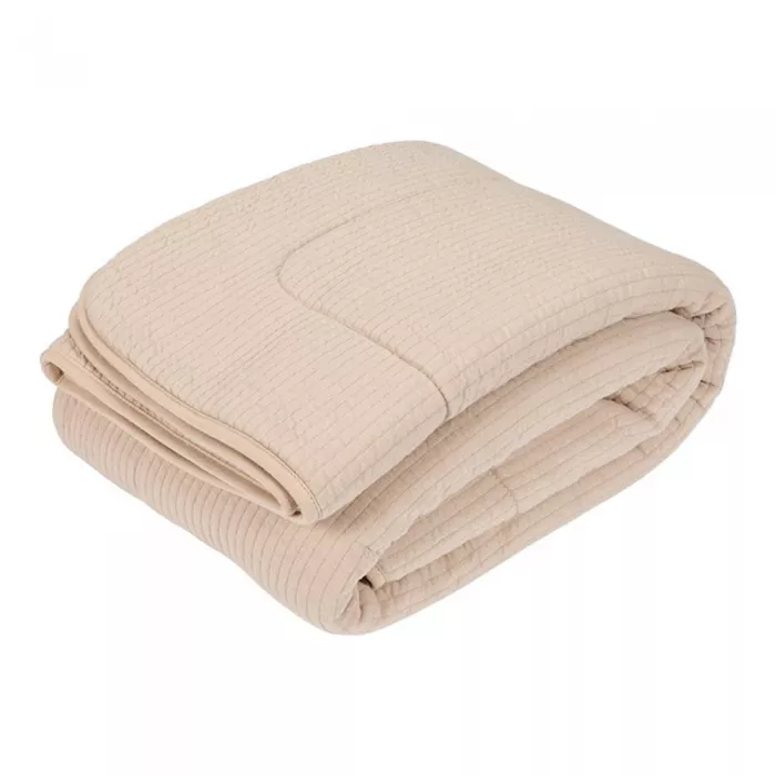 Patura din bumbac dublata cu plus - Pure Beige - Little Dutch