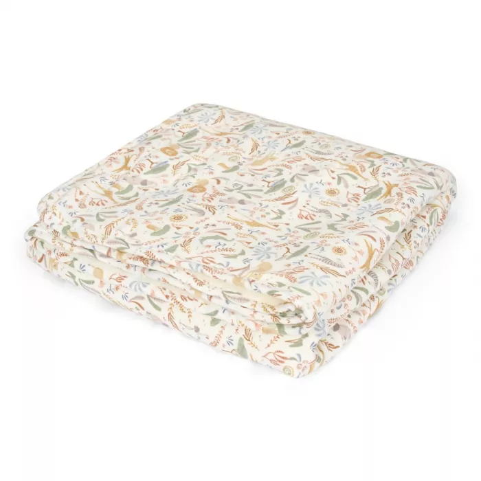Patura din bumbac dublata cu plus - Safari Wonders - Little Dutch
