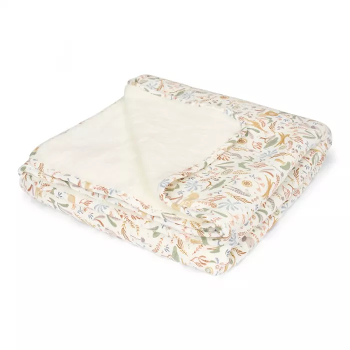Patura din bumbac dublata cu plus - Safari Wonders - Little Dutch