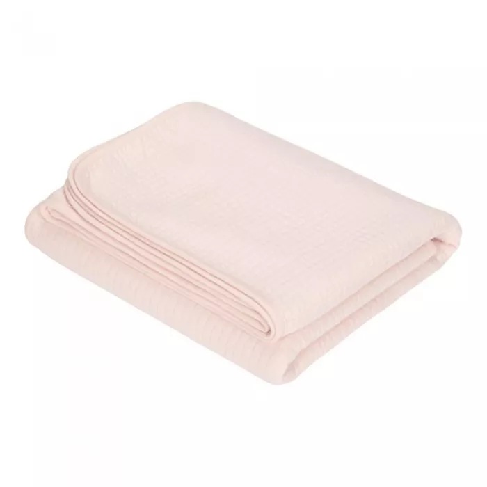 Patura de vara din bumbac - Pure Soft Pink - Little Dutch