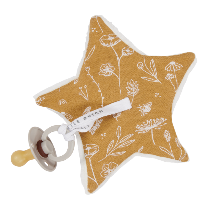 Suport pentru suzeta - steluta - Wild Flowers Ochre - Little Dutch Suport pentru suzeta - steluta - Wild Flowers Ochre - Little Dutch