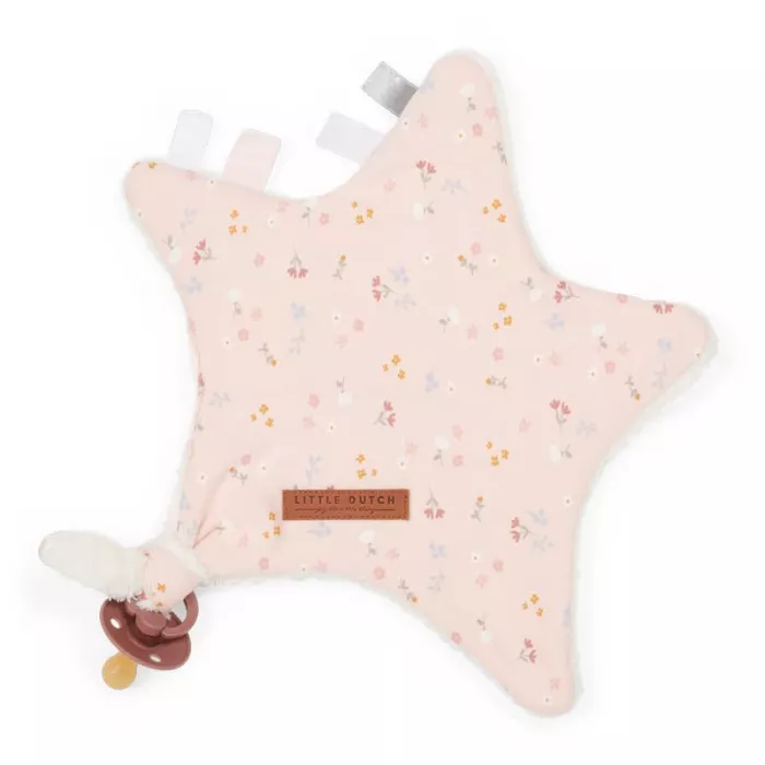 Doudou comforter pentru bebelusi - steluta - Little Pink Flowers - Little Dutch