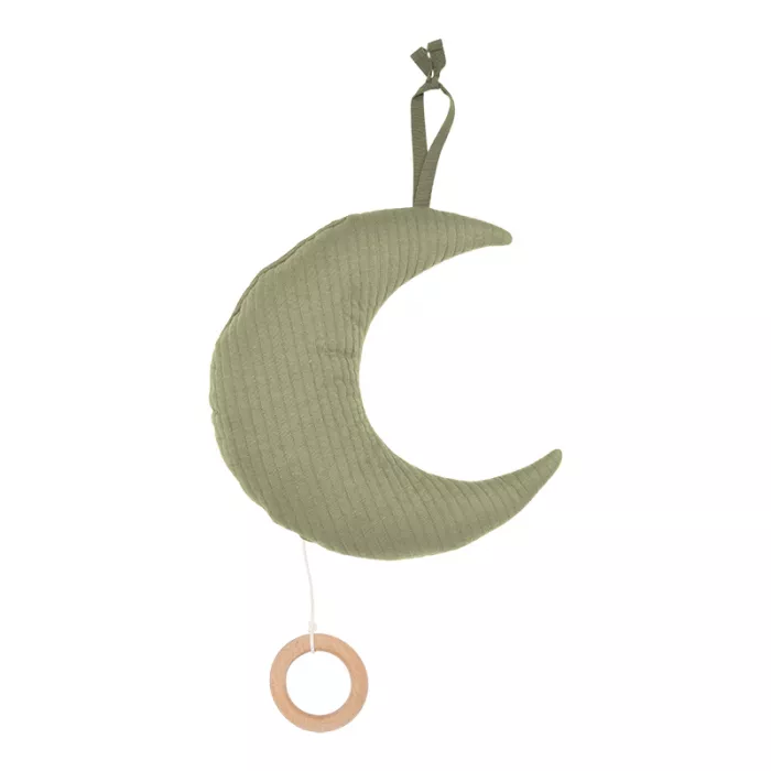 Decoratiune muzicala pentru bebelusi - luna - Pure Olive - Little Dutch