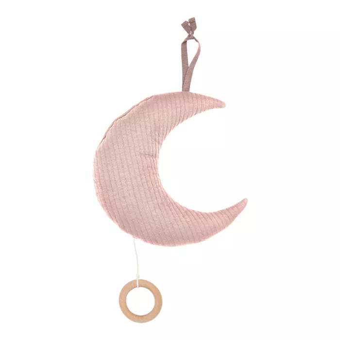 Decoratiune muzicala pentru bebelusi - luna - Pure Pink - Little Dutch