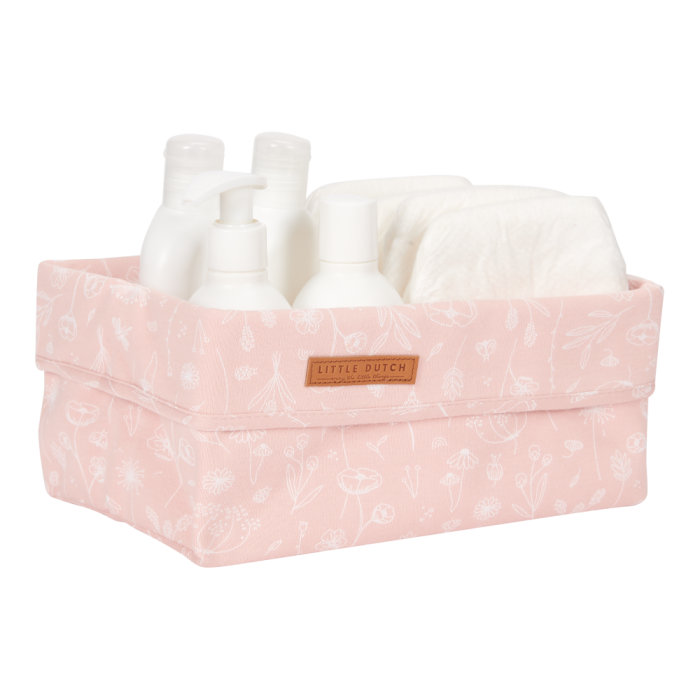 Cos de depozitare din bumbac - Wild Flowers Pink - Little Dutch Cos de depozitare din bumbac - Wild Flowers Pink - Little Dutch