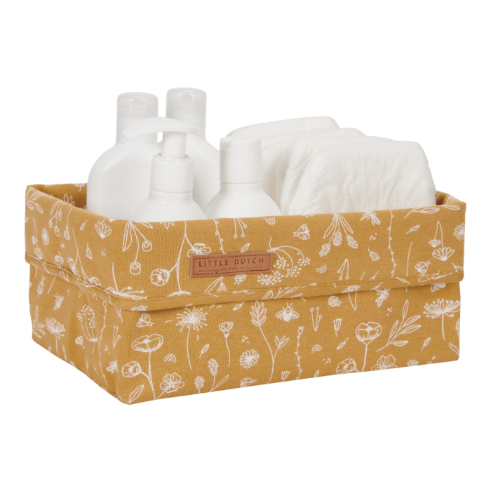 Cos de depozitare din bumbac - Wild Flowers Ochre - Little Dutch Cos de depozitare din bumbac - Wild Flowers Ochre - Little Dutch