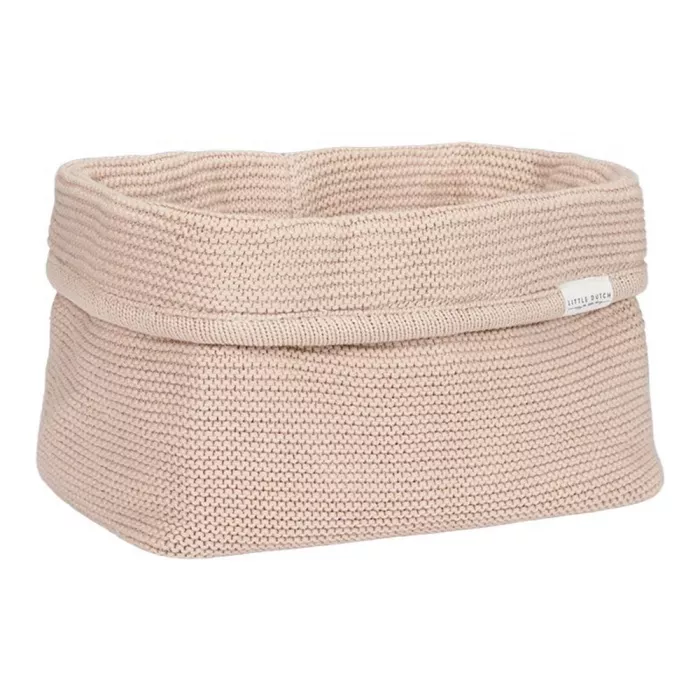 Cos de depozitare din tricot de bumbac organic - mare - Beige - Little Dutch