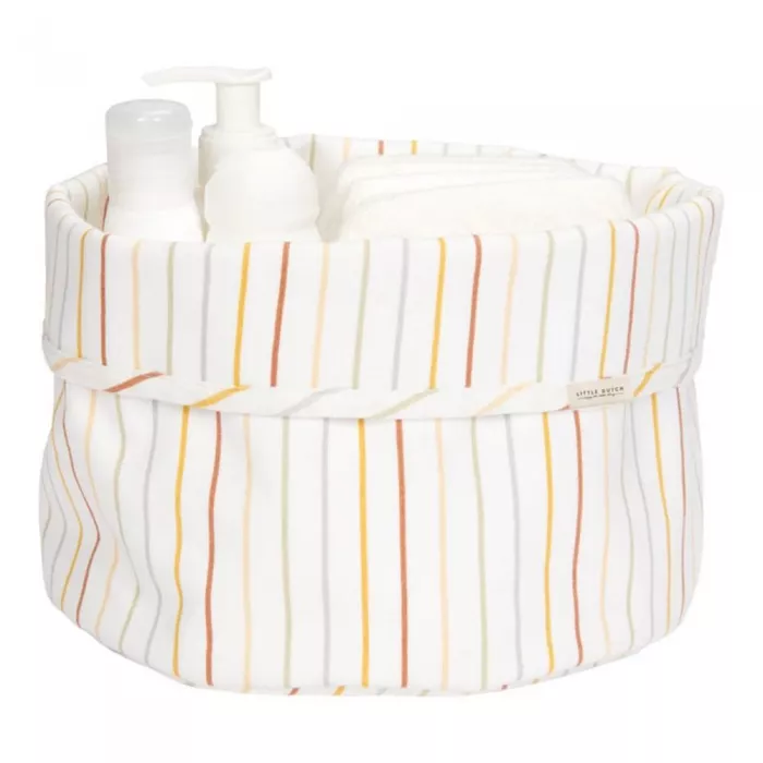 Cos de depozitare rotund pentru comoda de infasat - Vintage Sunny Stripes - Little Dutch