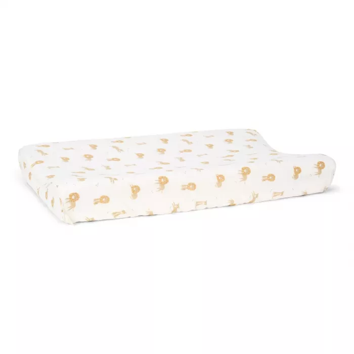 Husa pentru salteluta pentru schimbat scutece din bumbac organic - Leo Safari - Little Dutch