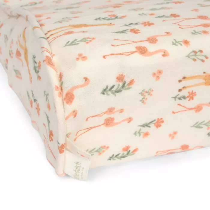 Husă din Muselină pentru Saltea de Schimbat, Print Blooming Safari