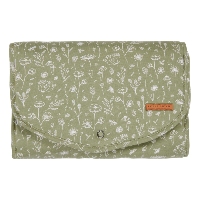 Salteluta portabila pentru schimbat scutece - Wild Flowers Olive - Little Dutch Salteluta portabila pentru schimbat scutece - Wild Flowers Olive - Little Dutch