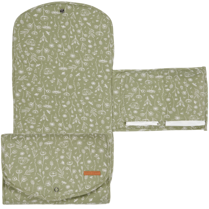 Salteluta portabila pentru schimbat scutece - Wild Flowers Olive - Little Dutch Salteluta portabila pentru schimbat scutece - Wild Flowers Olive - Little Dutch
