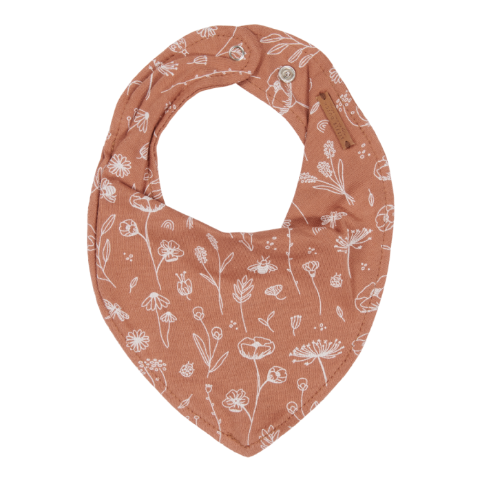 Baveta bandana dublata - Wild Flowers Rust - Little Dutch Baveta bandana dublata - Wild Flowers Rust - Little Dutch